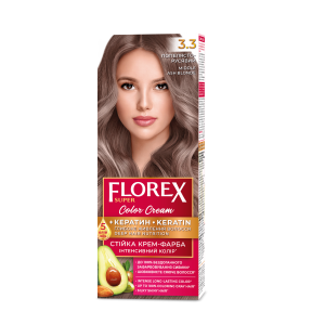 Plaukų dažai FLOREX 3.3 (pelenų rusvas)